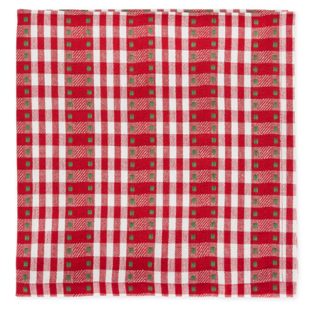 Jingle Bell Dobby Plaid Napkin Set of Four