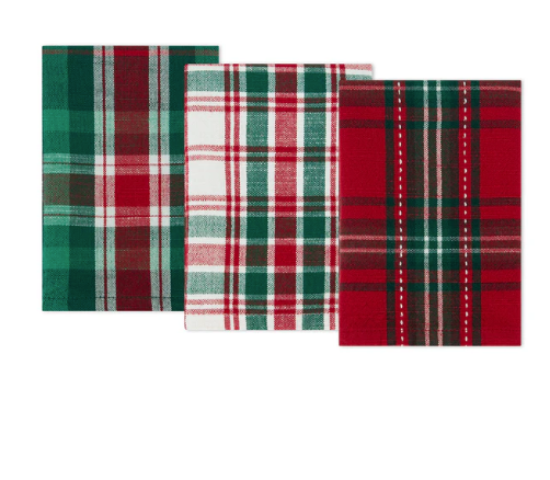 Christmas Plaids Essentials Dishcloth Set of Three