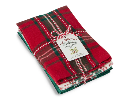 Christmas Plaids Essentials Dishcloth Set of Three