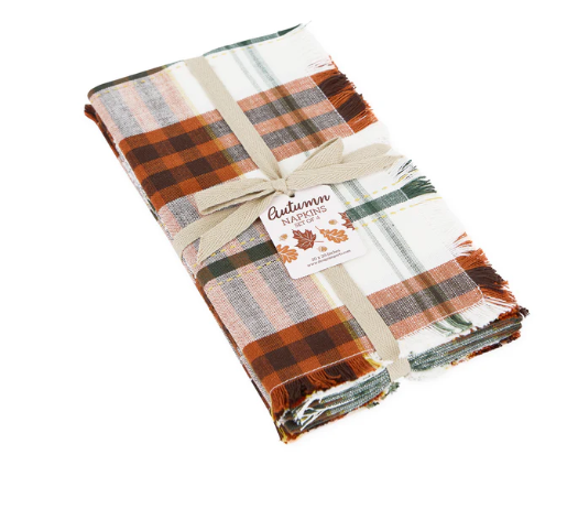 Autumn Picnic Plaid Napkin, Set of Four