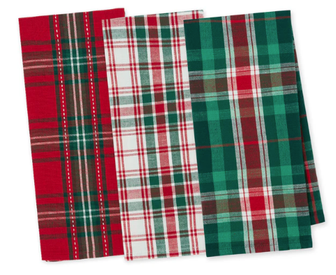 Christmas Plaids Essentials Dishtowel Set of Three