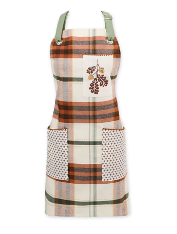 Autumn Picnic Plaid Embellished Apron