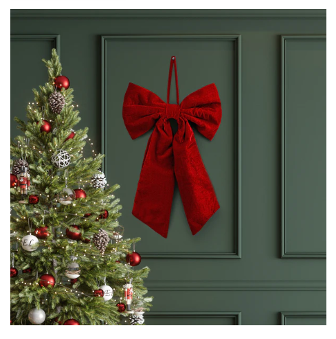 Red Velvet Bow Wall Decor