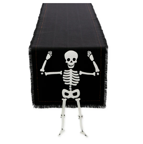 Happy Skeleton Embellished Table Runner