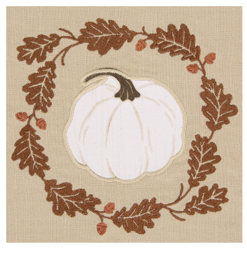 Autumn Pumpkin Embellished Dishtowel