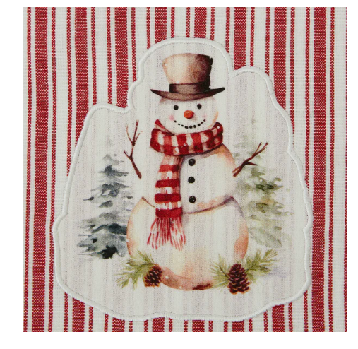 Winter Snowman Embellished Dishtowel