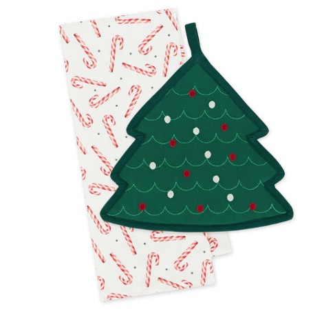 Christmas Tree Potholder & Dishtowel Gift Set