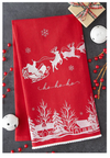 Santa's Sleigh Embellished Dishtowel
