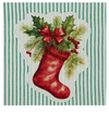 Festive Stocking Embellished Dishtowel