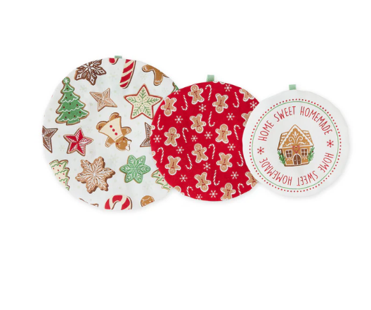 Homw Sweet Homemade Reusable Dish Covers, Set of 3