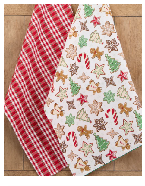 Santa's Cookies Dishtowels, Set of 2