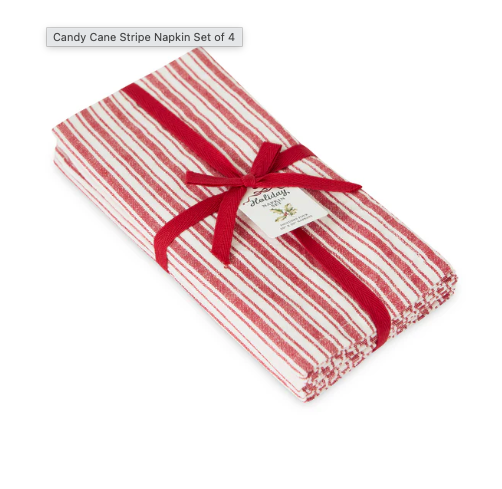 Candy Cane Stripe Napkins, Set of 4
