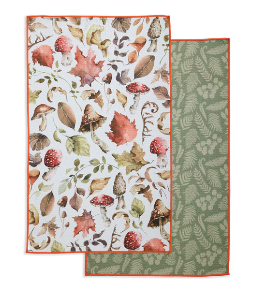 Autumn Woodland Printed Microfiber Dishtowel