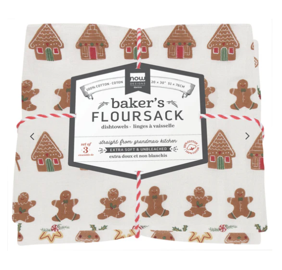 Christmas Cookies Floursack Dishtowels - Set of 3