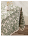 Viridian Block Print Tablecloth