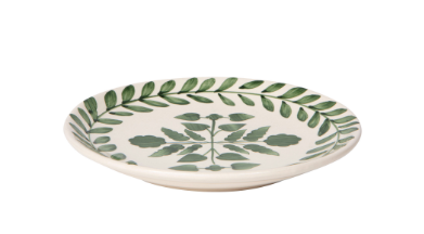 Sylvie Green Hand Painted Appetizer Plate