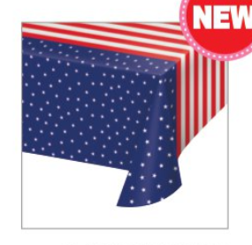 Plastic Tablecover All Over Patriotic Print