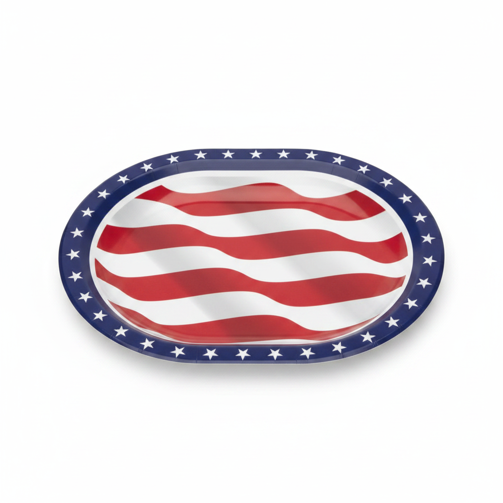 Flag Flair Oval Paper Platter