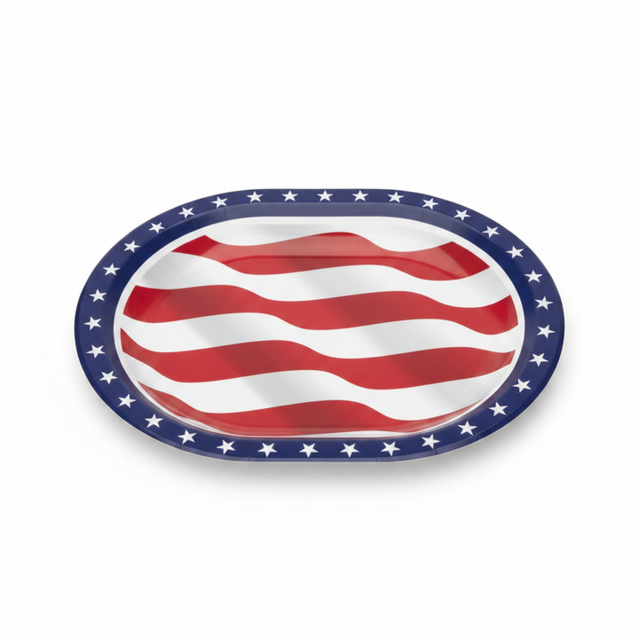 Flag Flair Oval Paper Platter