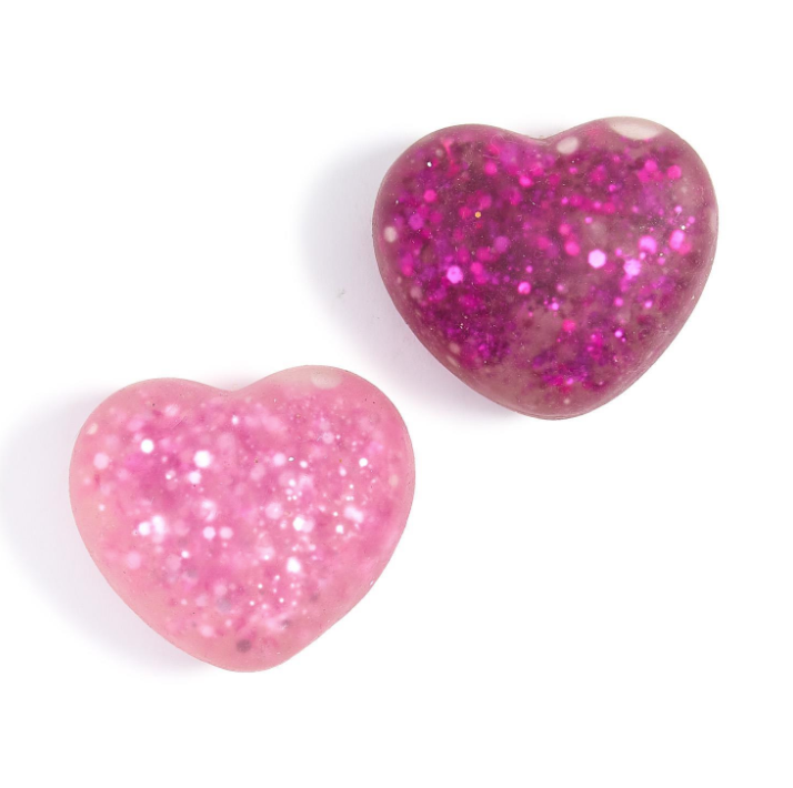 Happy Hearts Set of 2 Glitter Squishy Hearts