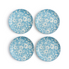 Cottage Blue Floral Bouquet Print Salat Plate