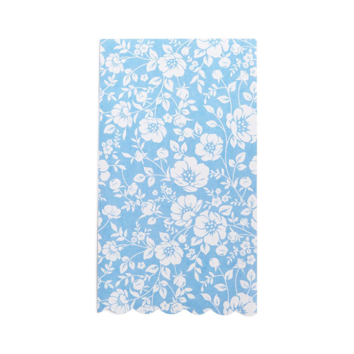 Blue Floral Bouquet Pattern 3-Ply Guest Paper Napkin