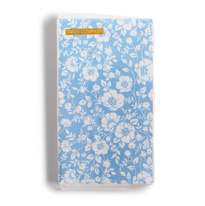 Blue Floral Bouquet Pattern 3-Ply Guest Paper Napkin