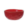 Stoneware Organic Shaped Bowl with Colored Rim
