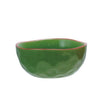 Stoneware Organic Shaped Bowl with Colored Rim