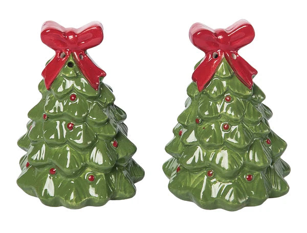 Christmas Tree with Bow Stacking Salt & Pepper Shakers (1 pair)