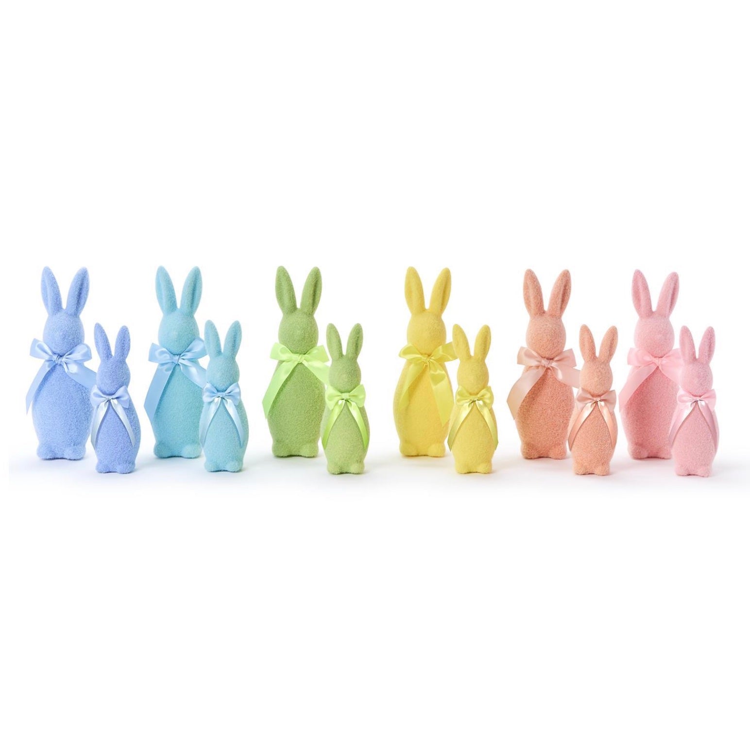 Small Flocked Bunny w/Bow(dis)