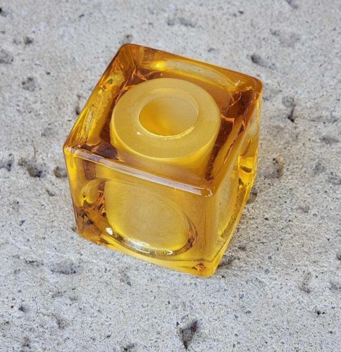 Glass Ice Cube Amber