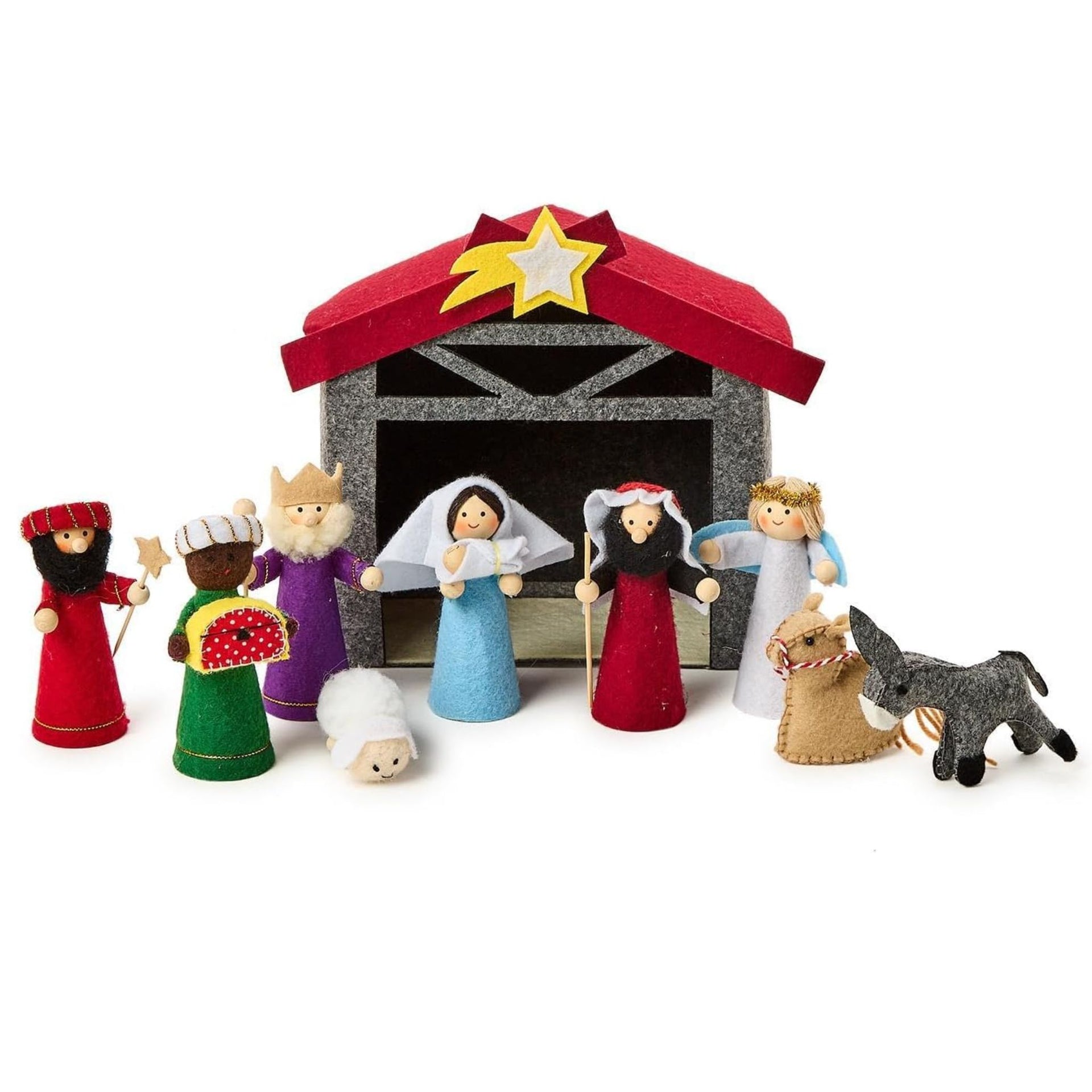 10 piece Handcrafted Felt Nativity set