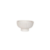White Fluted Pedestal Bowl s/2