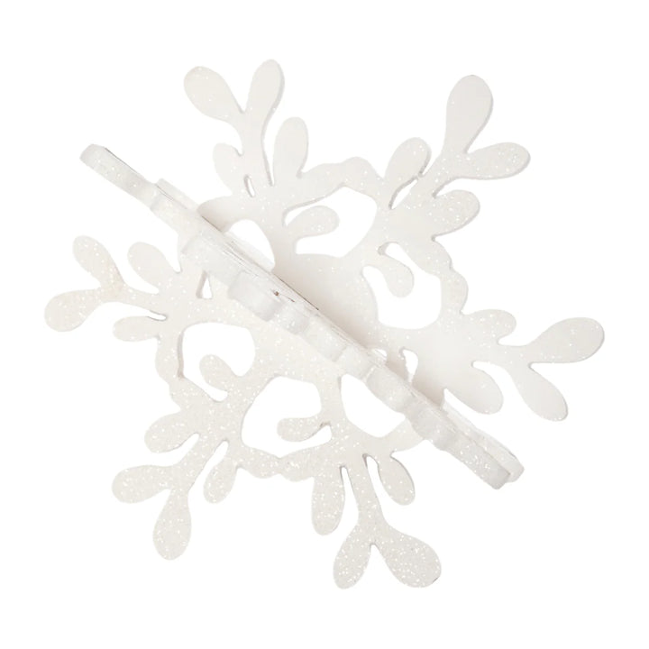Large White Shimmer 3D Snowflake