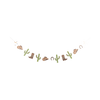 Decorative string with cactus, hat and boot shapes on a white background