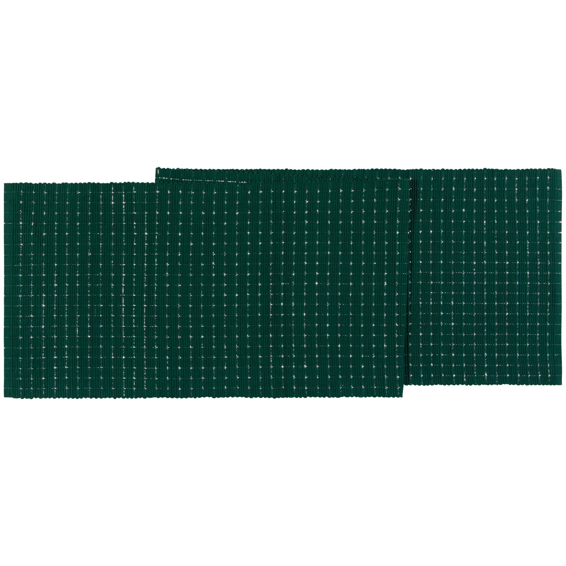 Spruce Silver Cotton Rib Runner 72"