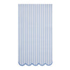 Blue and white striped napkin on a white background