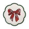 Plaid Bow Christmas 8" Paper Salad Plates