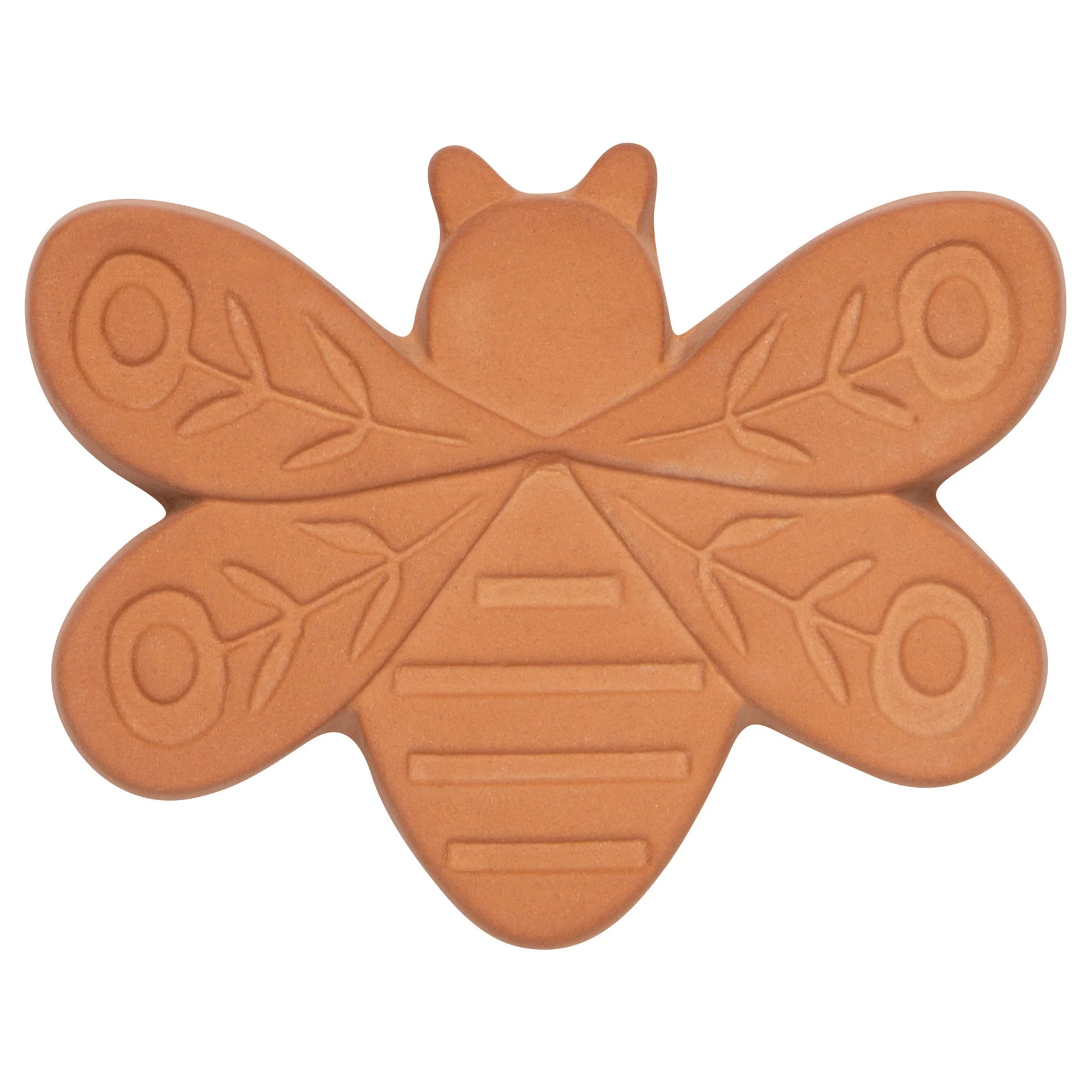 Butterfly-shaped brown sugar saver with embossed design on a white background