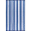 Blue and white striped towel on a white background