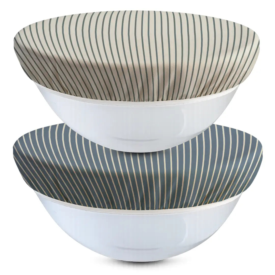 Beeswax Bowl Covers, 12" Stripes, Set of 2