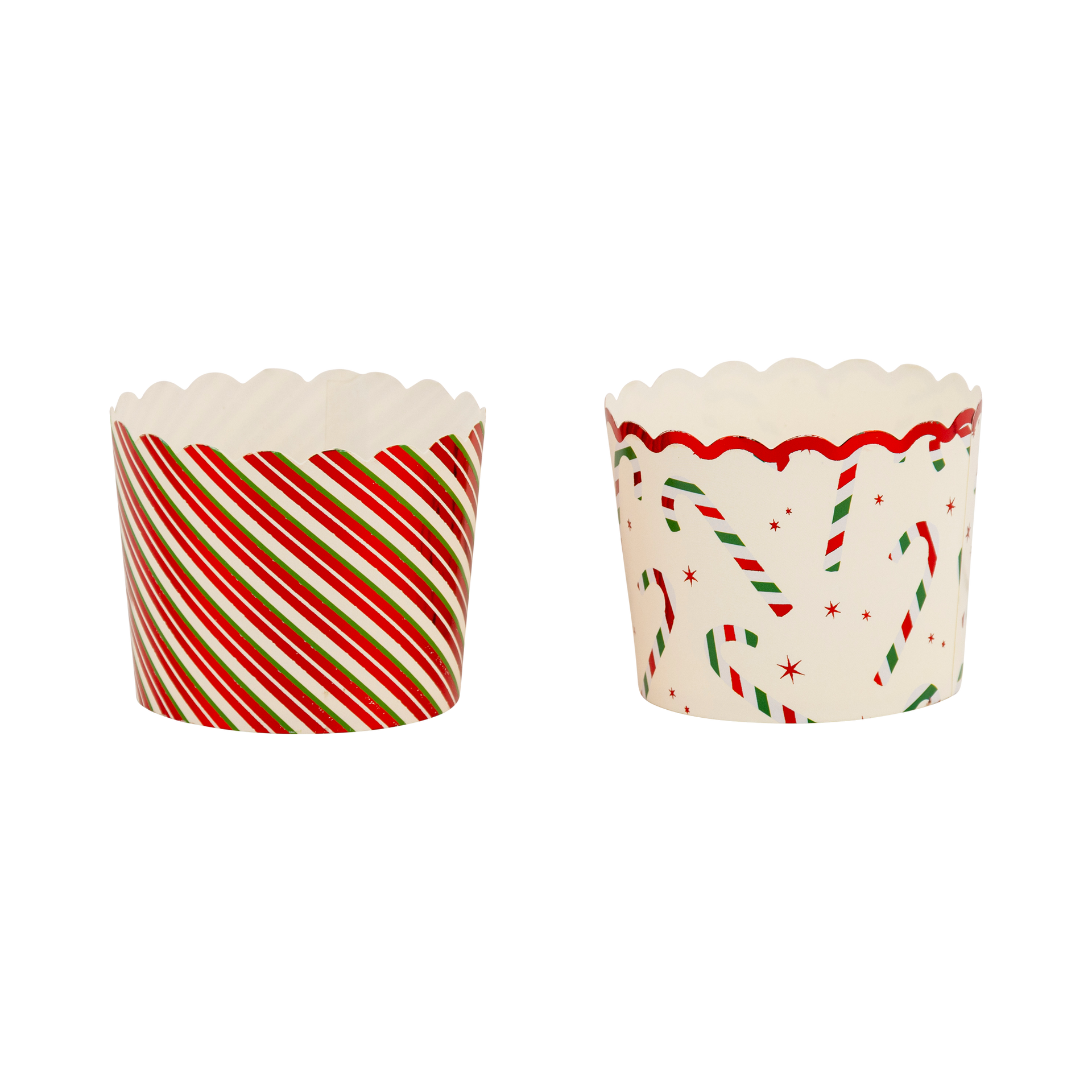 Red Foil Candy Stripes 5 oz Baking Cups