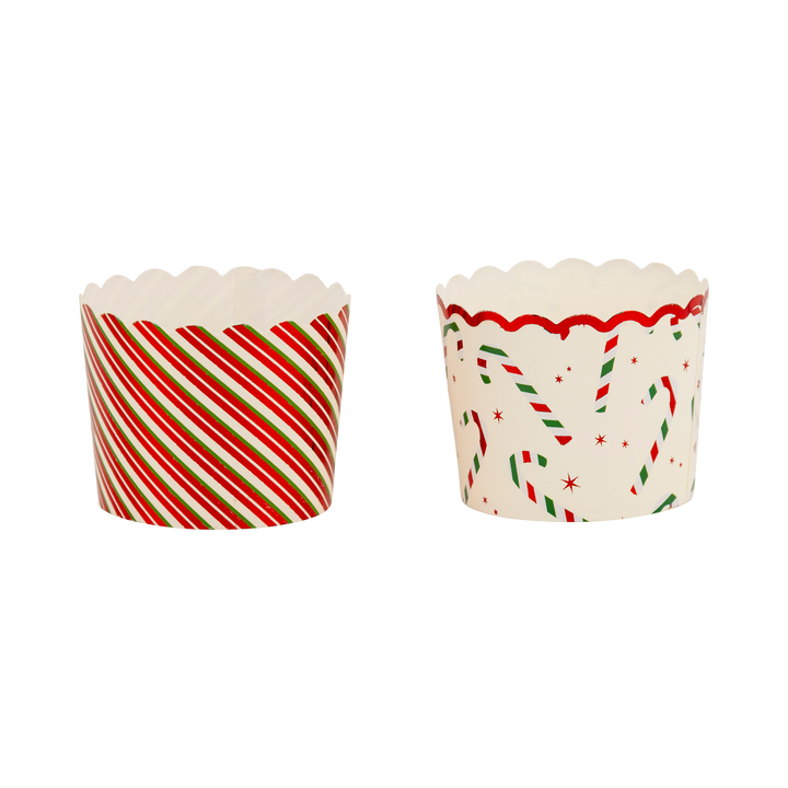 Red Foil Candy Stripes 5 oz Baking Cups