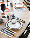 Black and Cream Striped Dinner Napkin