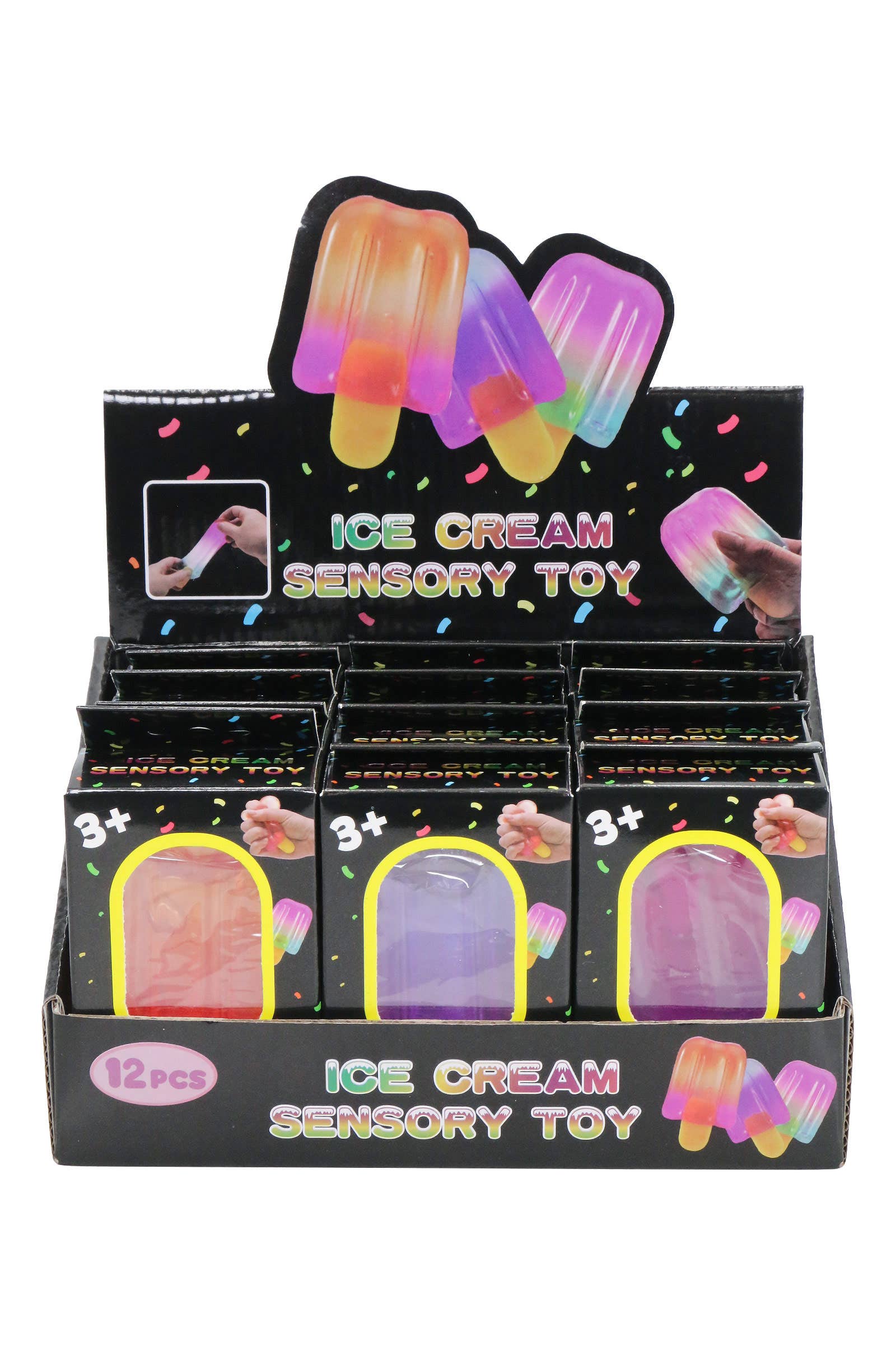 Jelly Popsicle Two-Tone Sticky Jiggly Mochi Squishy - 12 Pcs