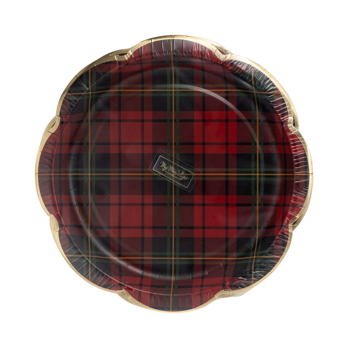 Red Plaid Christmas 9" Paper Dinner Plates