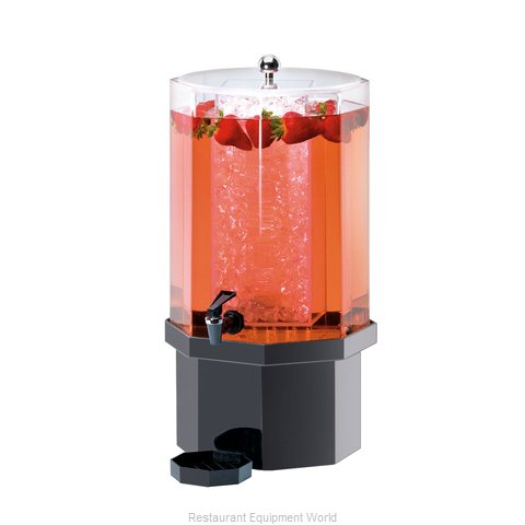 Beverage Dispenser Pacifica Style 5Gal Clear W/Charcoal Base