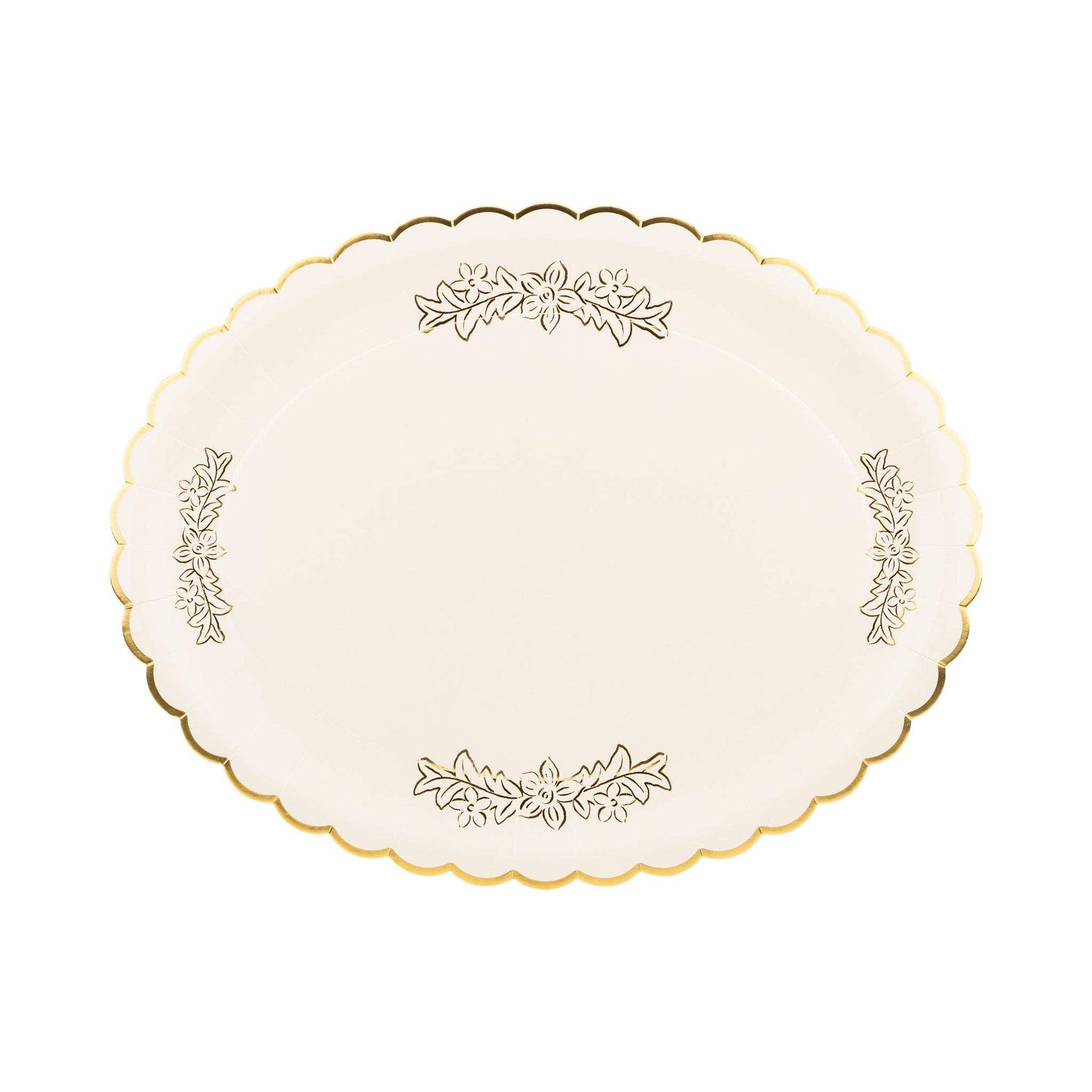Foil Floral 17" Paper Platter (6ct)