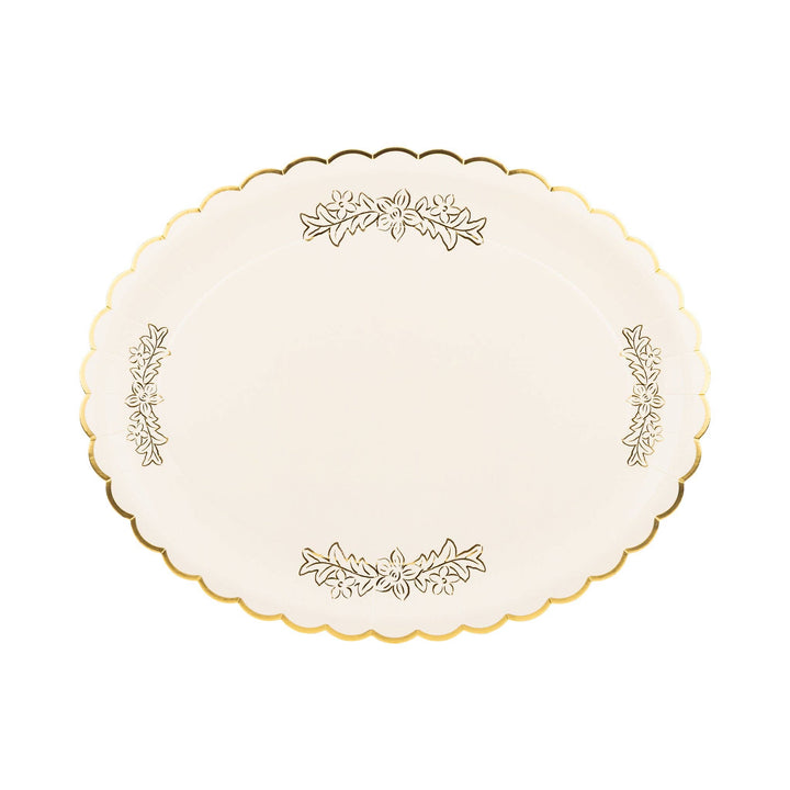 Foil Floral 17" Paper Platter (6ct)